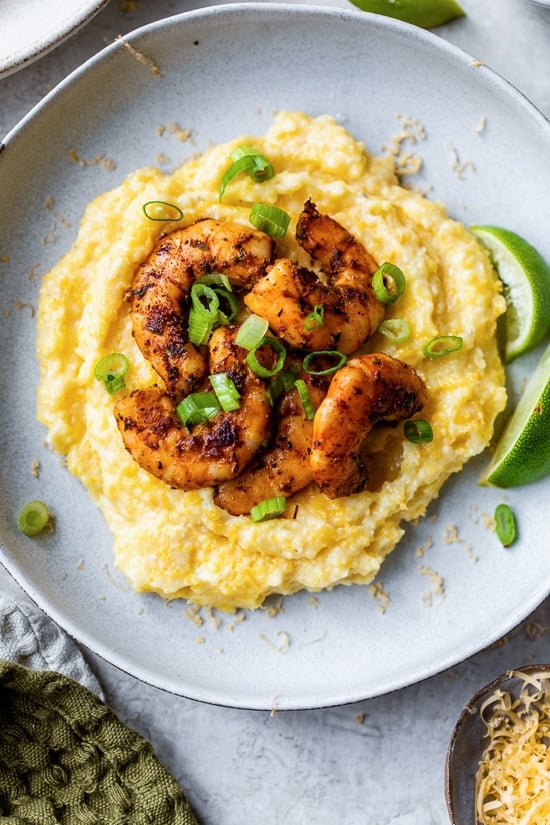 BLACKENED WILD-CAUGHT SHRIMP AND GRITS