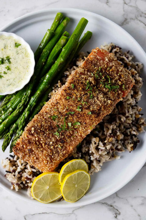 WILD-CAUGHT PECAN CRUSTED SALMON
