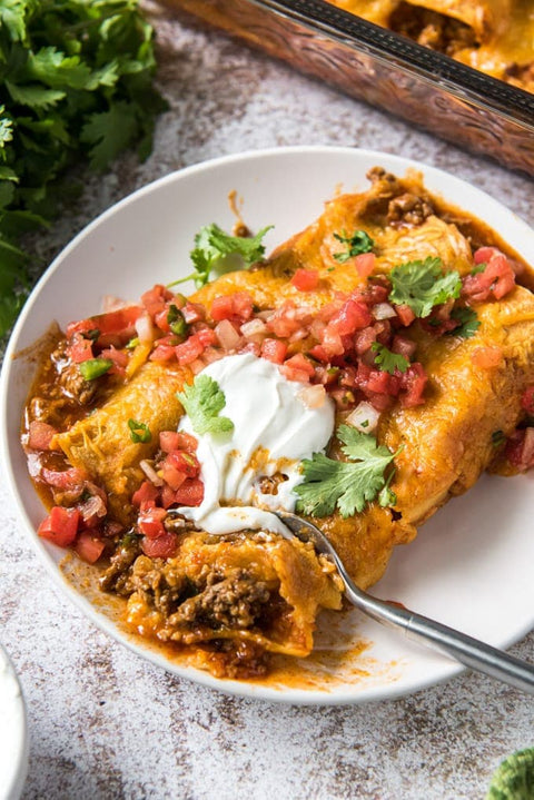 GRASS-FED BEEF ENCHILADAS