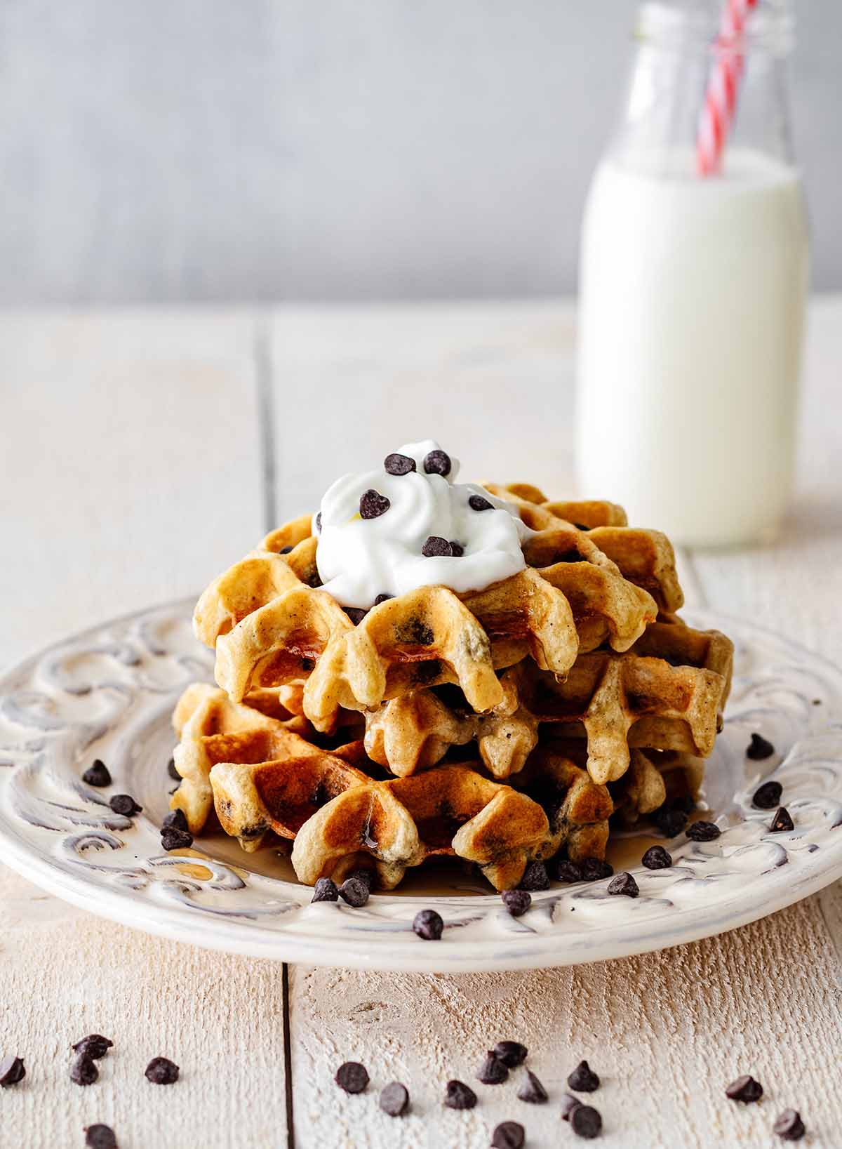 CHOCOLATE CHIP BELGIAN PROTEIN WAFFLES