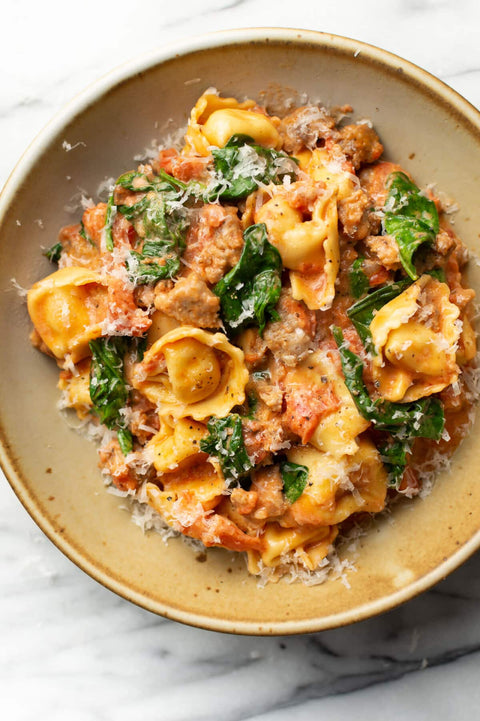 ITALIAN SAUSAGE  AND SPINACH TORTELLINI