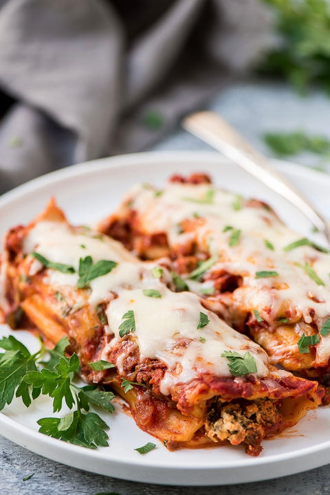 GRASS-FED BEEF STUFFED MANICOTTI