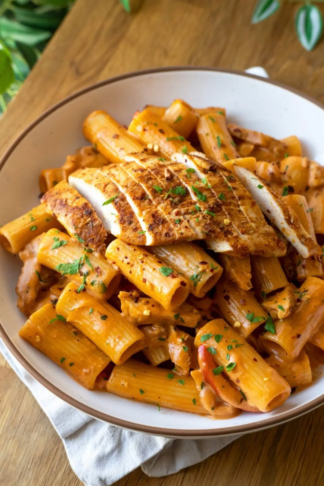 ROASTED RED PEPPER CHICKEN RIGATONI