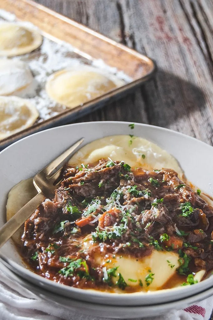 GRASS-FED SHORT RIB RAVIOLI BORDELAISE