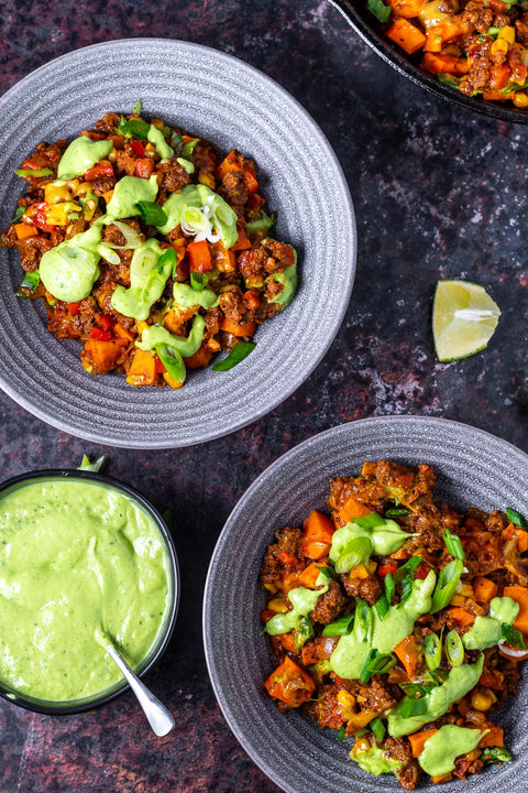 GRASS-FED BEEF CHIPOTLE SWEET POTATO SKILLET