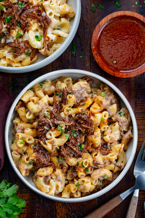 GRASS-FED BBQ BEEF AND MAC