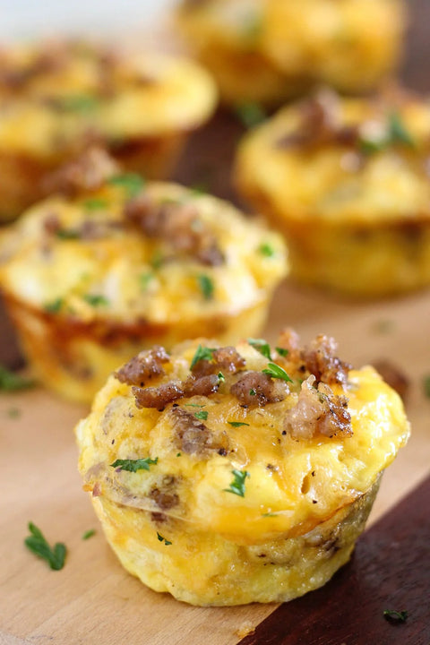 ORGANIC SAUSAGE POTATO AND CHEESE EGG BITES