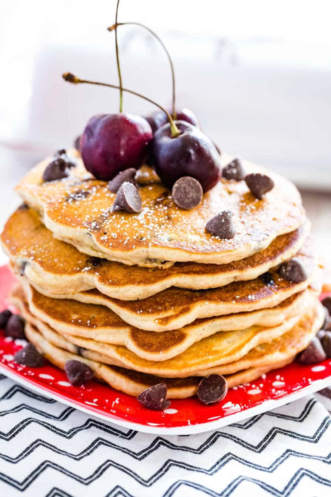 DARK CHOCOLATE CHERRY PROTEIN PANCAKES